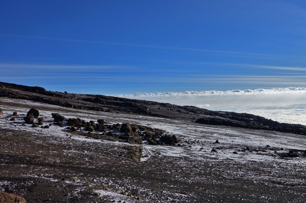 Morning at Kibo Hut marangu route mt kilimanjaro