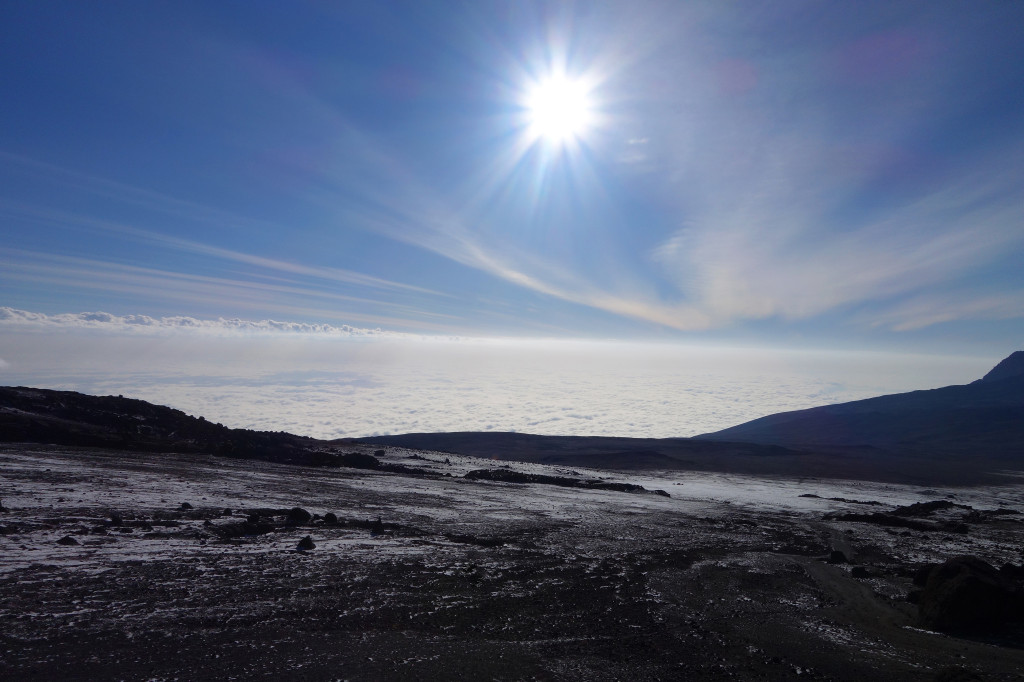 Morning at Kibo Hut marangu route mt kilimanjaro