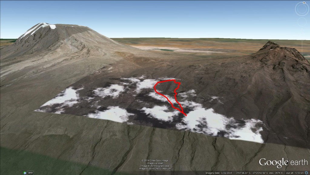 Google Earth 3D View marangu route mt kilimanjaro