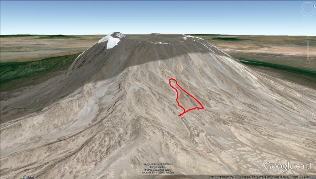 Google Earth 3D View marangu route mt kilimanjaro kibo hut