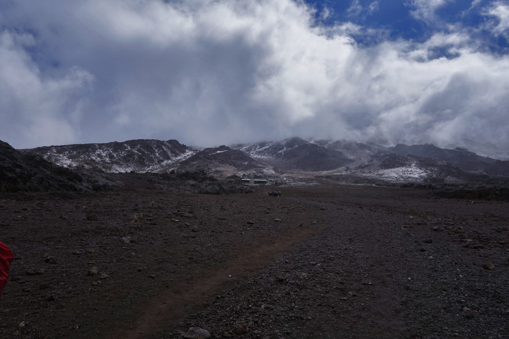 Viiew of Kibo Hut marangu route mt kilimanjaro