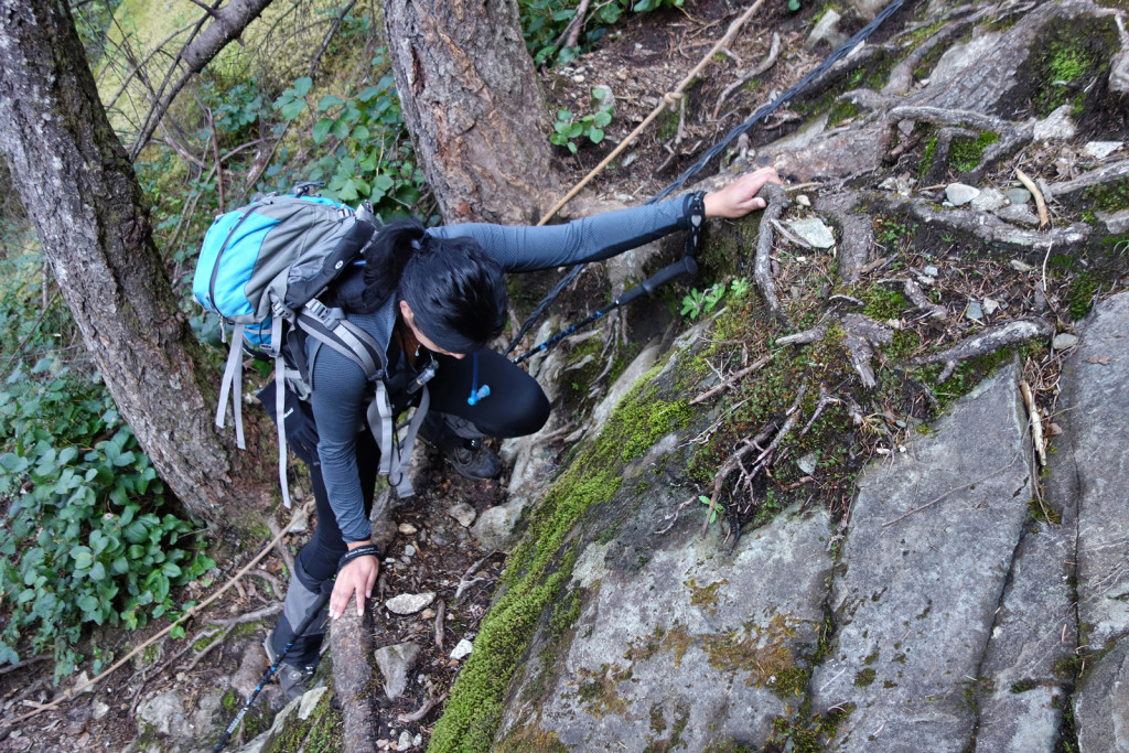 First set of ropes on the Swan Falls trail