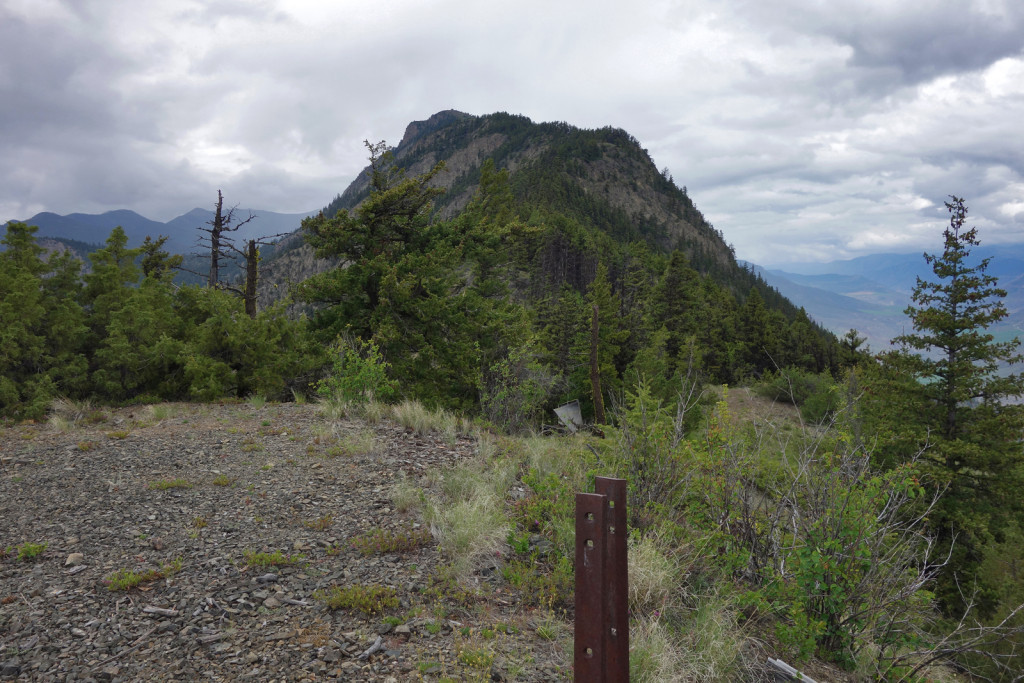 Looking up at the Fire Lookout west pavilion camelshoof peak