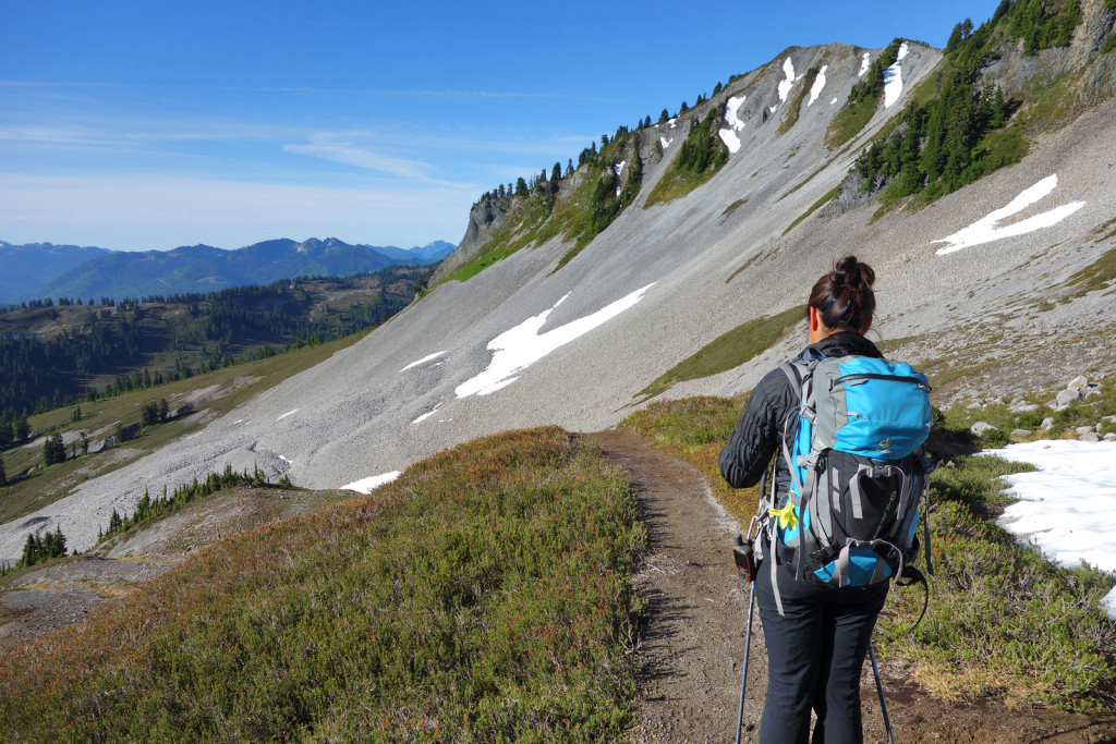 Descending the Saddle garibaldi provincial park elfin lakes