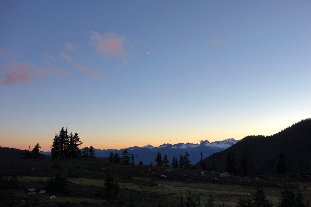 Sunset at Elfin Lakes Hut Garibaldi Provincial Park