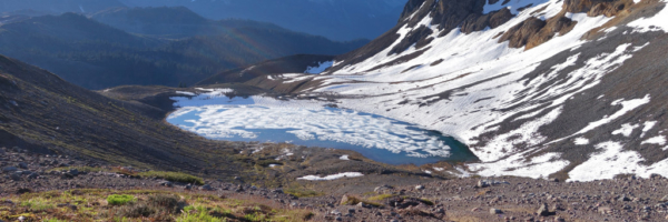 View of Lake Below the Gargoyles garibaldi provincial park the saddle