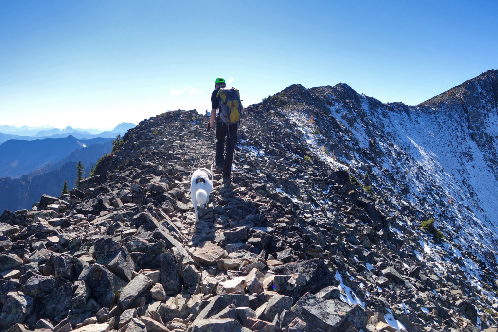 Ryan and Skeena on the Frosty East Ridge Manning Park Golden Larches Frosty Mountain