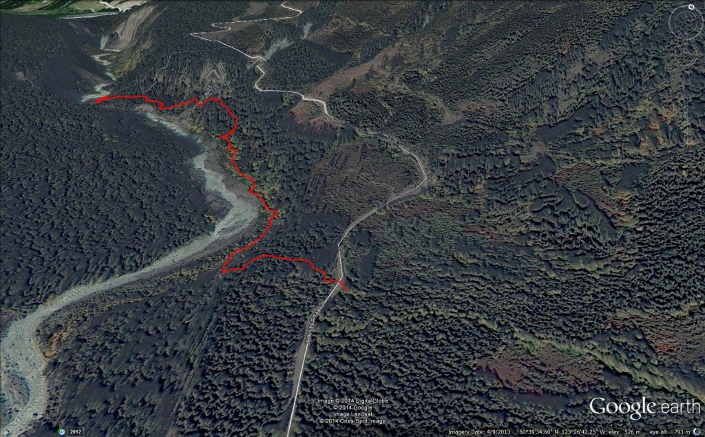 Pebble Creek Hot Springs Google Earth 3D View